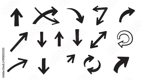 Minimalist arrow icons set for ui and infographics