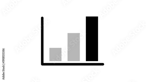 Bar Chart Growth Icon: Business Data Analysis and Financial Success