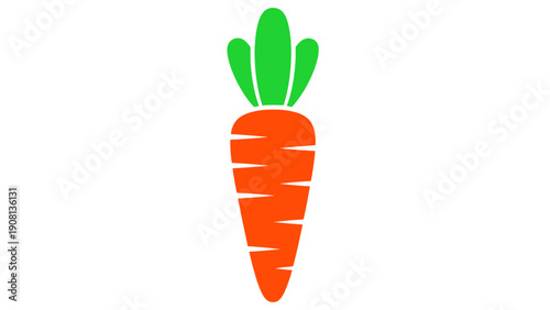 Fresh Orange Carrot with Green Stems, Healthy Root Vegetable Icon