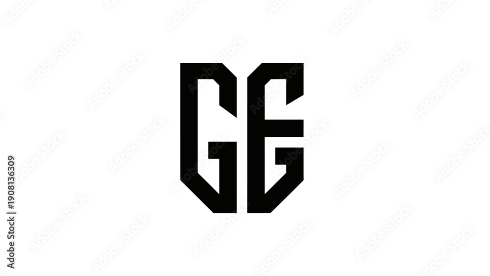 Fototapeta premium Geometric GE Monogram Logo Design, Modern Alphabet Lettermark, Minimalist Brand Identity