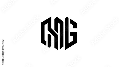 Monogram Logo Design, Hexagonal Shape, Modern Abstract Lettermark, Branding Identity