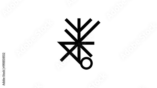 Mysterious Rune Symbol, Ancient Glyph, Esoteric Sigil, Abstract Geometric Design