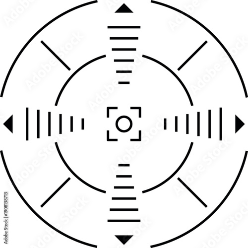 Sniper aim symbol. Military game interface element