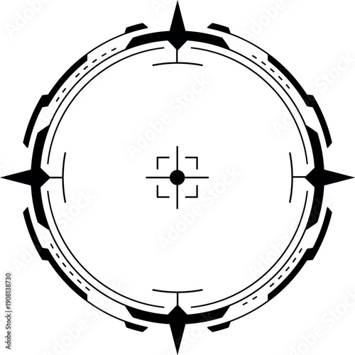 Round shooting aim. Sniper weapon optical interface