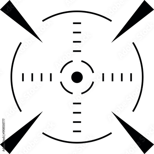 Target scope element. Round aiming hud icon