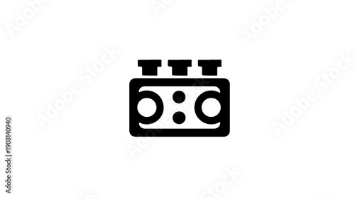 Solid oxide electrolyzer flat black glyph icon symbolizing hydrogen production technology and clean energy solutions