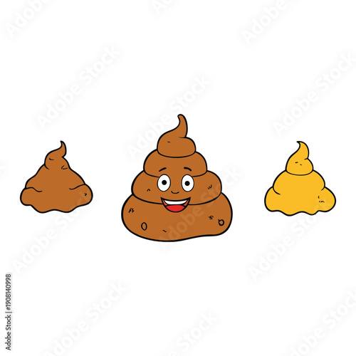 Human feces vary in color, shape, and consistency—from soft, hard, or watery to brown, green, or yellow—reflecting diet, hydration, and digestive health.
