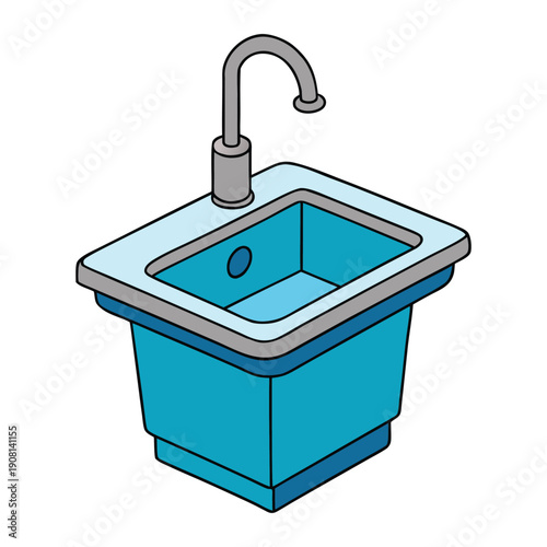 A sleek washing sink with a shiny faucet, deep basin, and clean lines, perfect for daily chores, handwashing, and keeping your space tidy and fresh.
