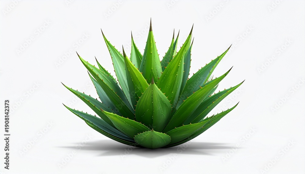 Fototapeta premium Green Agave Plant in Studio Setting for Wellness Health Lifestyle and Botanical Product Image.