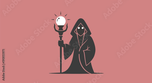 Mysterious figure holding glowing orb