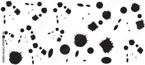Black Ink Splash and Drip Grunge Texture Vector Collection