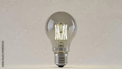 A modern led filament light bulb with a clear glass shell and silver base on a light background.