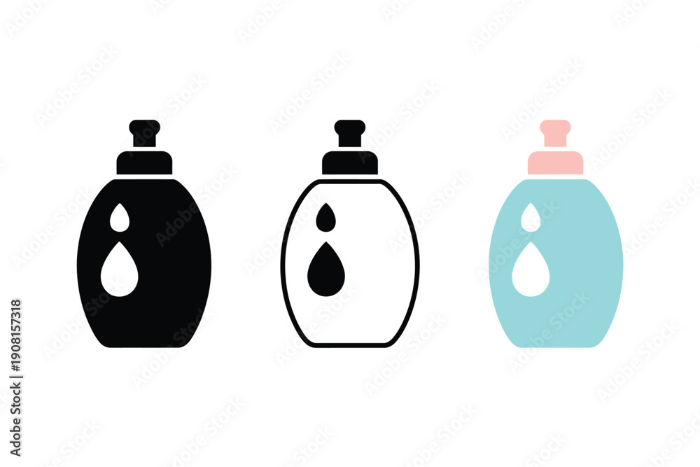 Obraz premium Black Perfume Bottle Icon with Liquid Drop