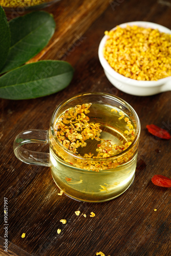 Golden Osmanthus Flower Tea, Traditional Chinese Herbal Beverage from Guilin