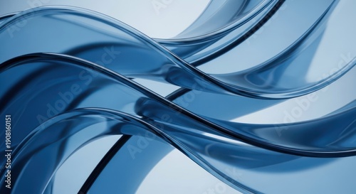 Dynamic blue glassy waves abstract background texture