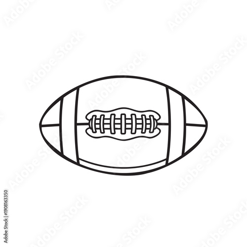 American football illustration with laces and stitching details