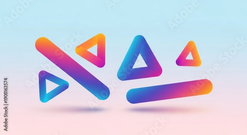 Dynamic abstract design with colorful gradient geometric shapes