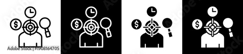 Buyer Persona Icon Set In Black And White Filled Style Collection 