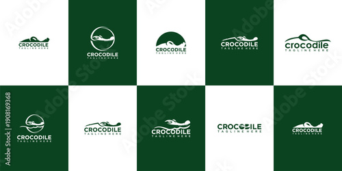 Crocodile Logo Vector Collection – Perfect for sports teams, streetwear brands, adventure companies, outdoor gear labels, security services