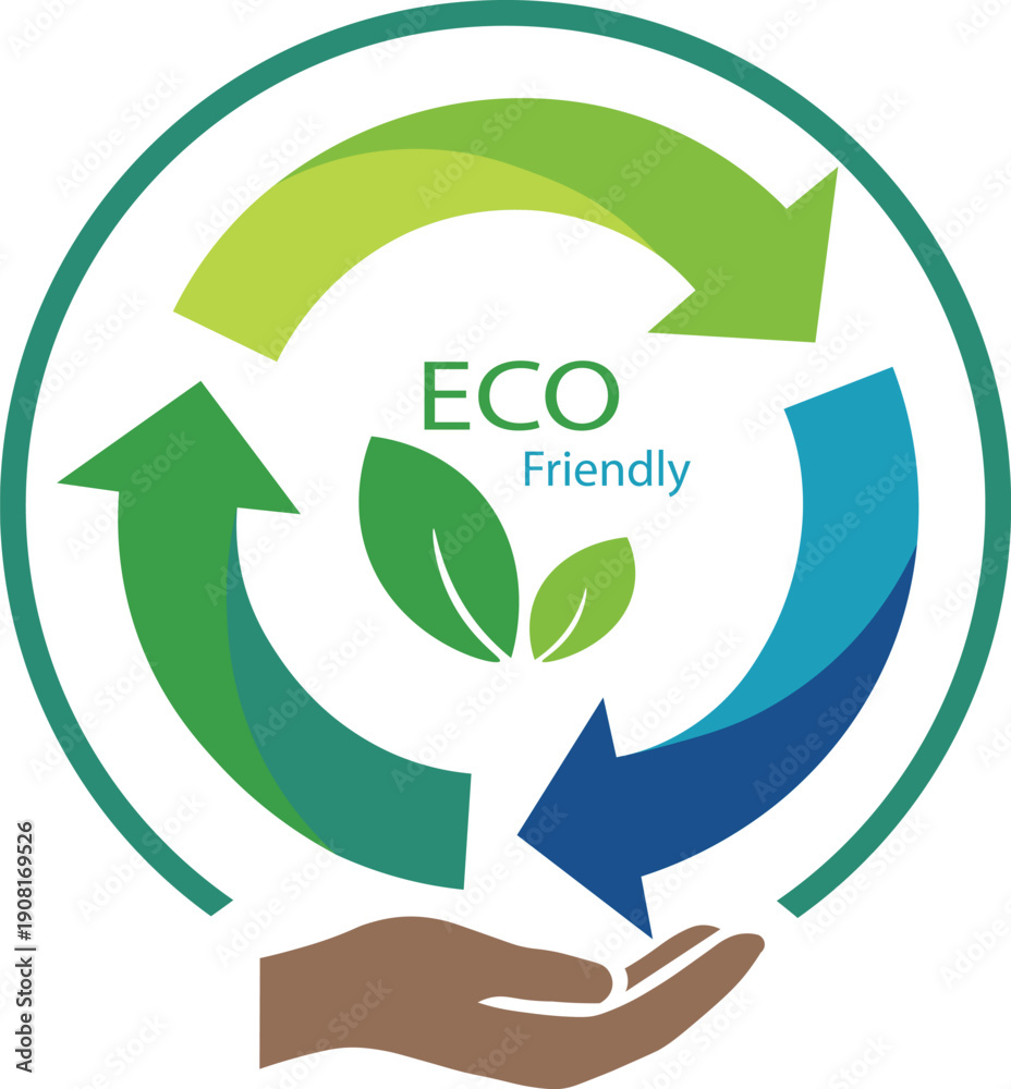 Obraz premium logo arrow Eco friendly vector