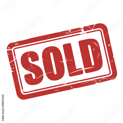 A distressed red stamp displaying the word sold in bold lettering