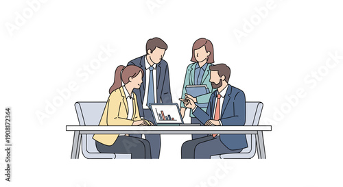 business colleagues discussing strategy at the negotiating table corporate consulting marketing planning