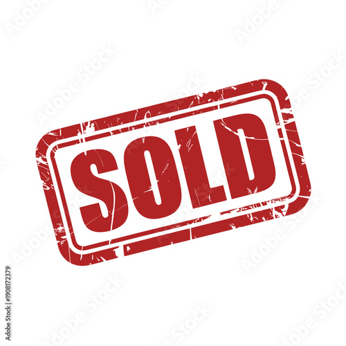 A distressed red stamp displaying the word sold in bold lettering
