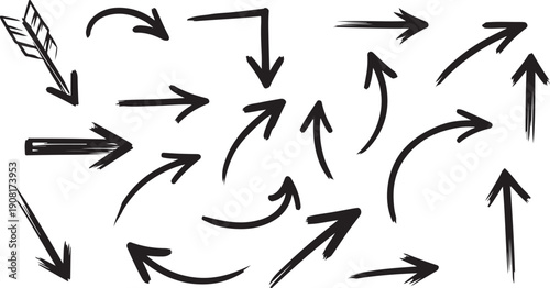 Black arrows on white background directional arrows 1