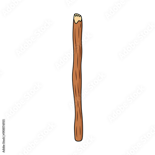 A digital illustration of a burnt cigarette on a white background from a frontal viewpoint