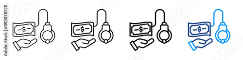 Dirty Money Icon Different Style Outline Collection Set.