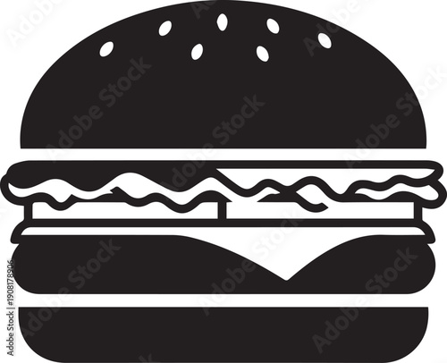 cartoon hamburger vector illustration isolated on white background