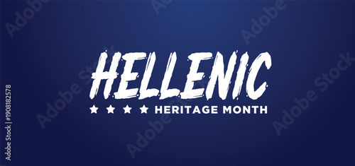 Greek American Heritage Month Greek blue color, celebrate in March. Culture month, Poster, card, banner, template illustration