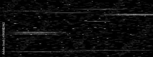Tv glitch filter with static noise. Cctv screen overlay background. Digital y2k monitor pattern for 80s camera with broken grain. Scratch and laser scanline frequency technology with error frame