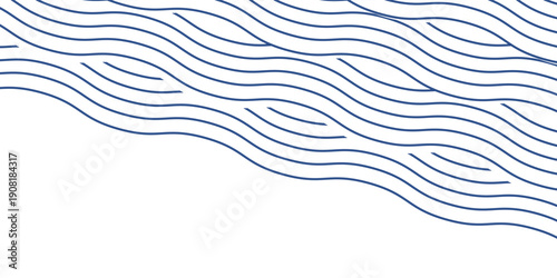 Blue water wave line pattern background. Vector illustration. Japanese style concept.