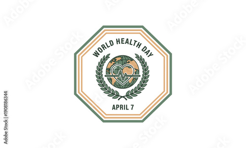 World health day logo with emblem and text