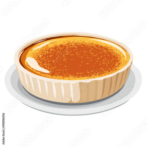 Creme Brulee, presented as a modern flat 2D vector icon graphic on a white background