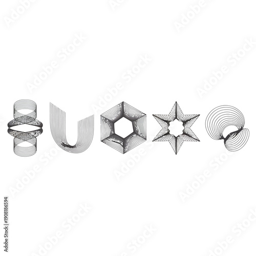 Optical illusions a series of abstract geometric and impossible shapes