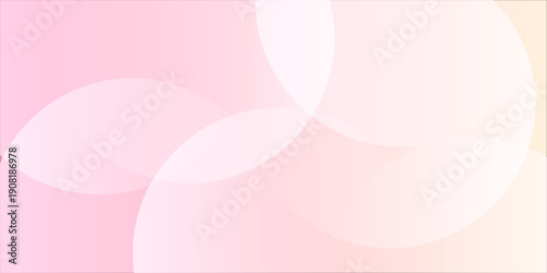 Minimalist banner background, pastel colorful, pink and yellow gradations. Circle effect style geometric, abstract background.