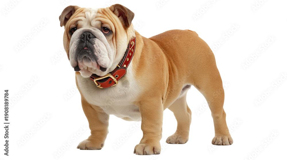 Obraz premium Charming Bulldog with Unique Collar Pose