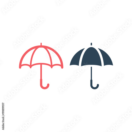 Umbrella vector icons set template