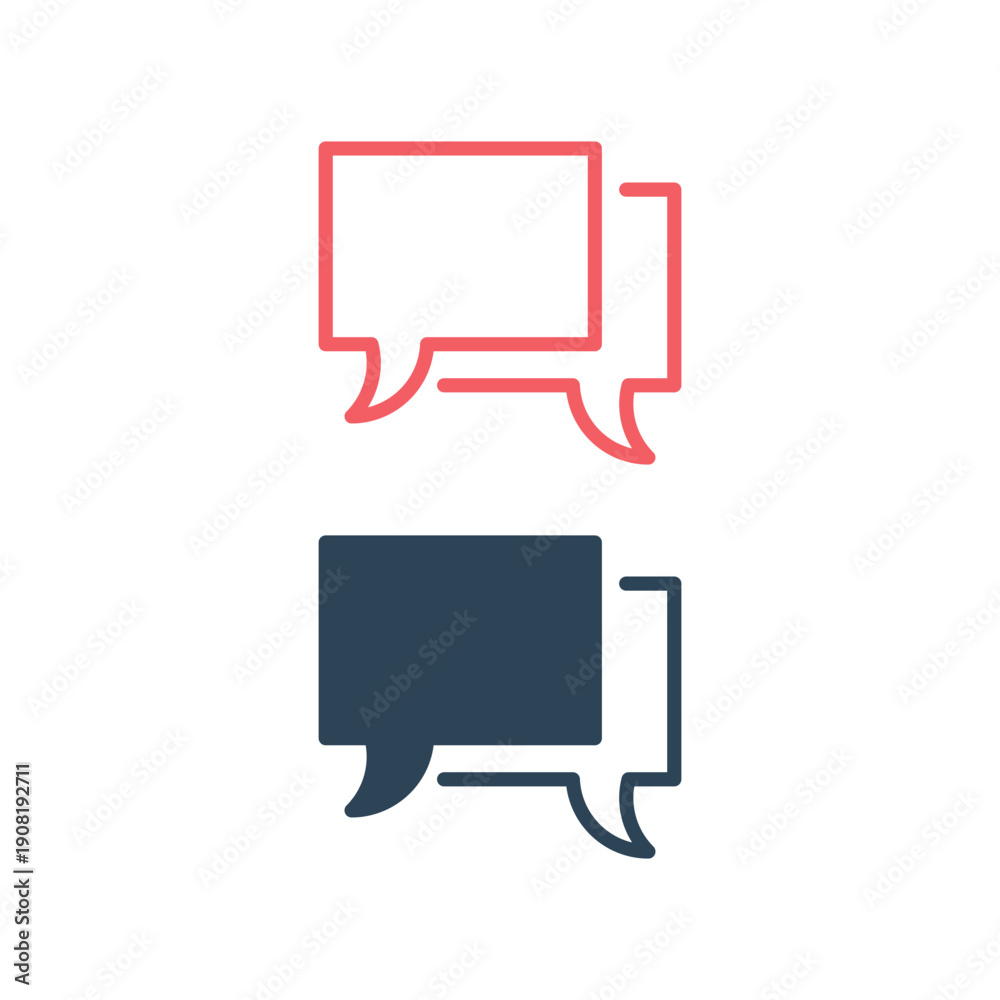 Naklejka premium Speech bubble icons set vector. Simple bubble sign. 