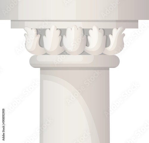 Top of pillar. Ancient greek architecture classic element