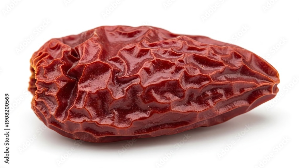 Obraz premium Spiky Organic Red Fruit With Unique Textured Ridges White Background Fresh Natural.jpg