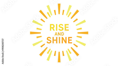 Vibrant sunburst graphic with yellow and orange rays, inspiring fresh starts, daily motivation, optimistic outlook, promoting positive energy and