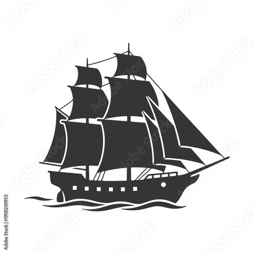 帆船のシルエットアイコン