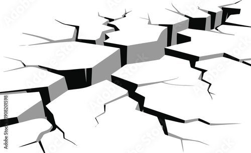 3D Blocky Fissure for Tectonic Shift and Material Stress Visualization
