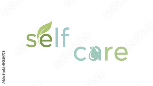 An elegant self-care logo with natural elements, symbolizing holistic well-being and mindful living