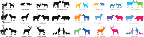 Vector colorful deer silhouettes, icons or illustrations for design, branding or marketing materials