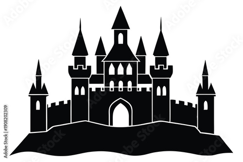 Castle vector silhouette Single collection 