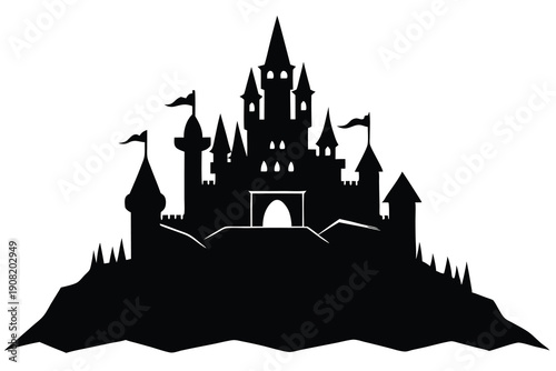 Castle vector silhouette Single collection 